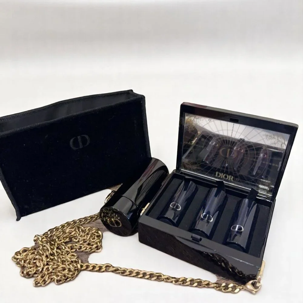NWT Dior Rouge Dior Minaudière Limited Edition Clutch & Lipstick Holder Gift Set
